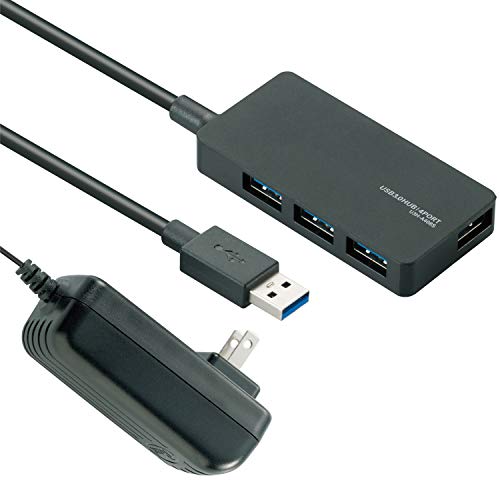 エレコム USB3.0 ハブ 4ポート ACアダプタ付 セルフ/バス両対応 U3H-A408SBK